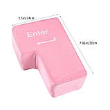 Велика Антистрес USB кнопка-подушка Enter Pink (AS-186892), фото 4
