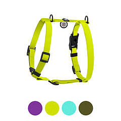 Шлея для собак водостійка анатомічна Н-подібна WAUDOG Magnet з QR, S, Ш 15 мм, А 28-42 см, В 32-52 см лимонний