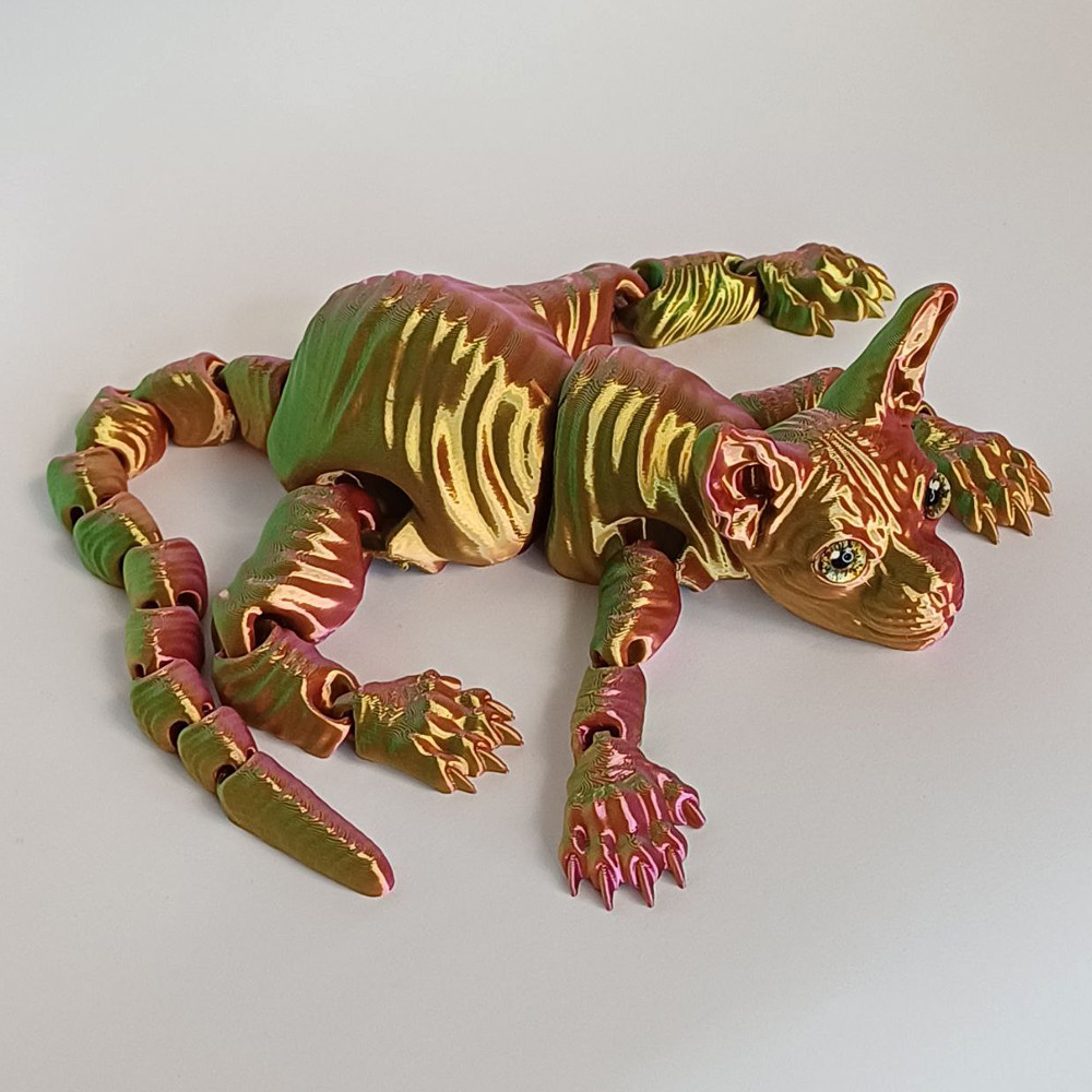 Брак!! Шарнірна іграшка 3D Кіт, 34 см/Гнучка іграшка сфінкс/ Рухлива іграшка 3д кіт реалістичний, фото 1