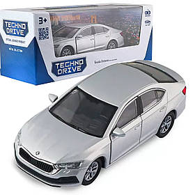 Машинка металева Skoda Octavia Шкода октавія сіра 1:43 відкр двері 5*12*4см (250389W)