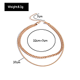 Жіноче подвійне намисто на шию клямок ланцюжок-чокер кольє, фото 3