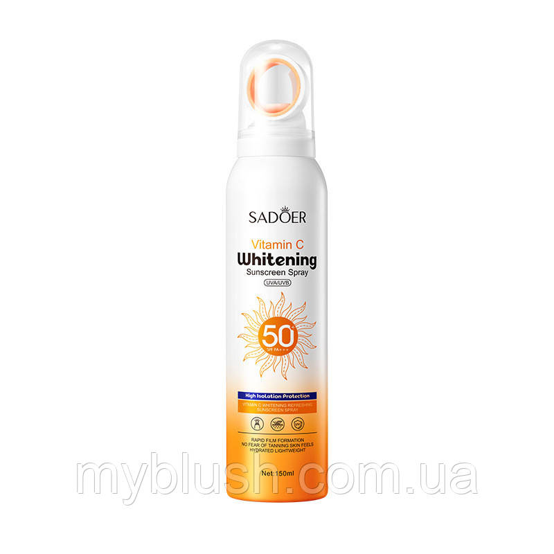 Захисний спрей Sadoer від сонця з вітаміном С, Sun Screen 50+SPF PA+++ (150 ml)