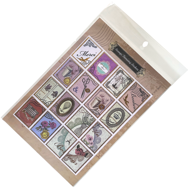 Набор декоративных стикеров Stamps Bronzing Stickers мерси