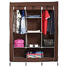 Шафа тканинна 3 секції складана з каркасом STORAGE WARDROBE 175 х 130 х 45 см. Колір: коричневий, фото 2