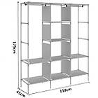 Шафа тканинна 3 секції складана з каркасом STORAGE WARDROBE 175 х 130 х 45 см. Колір: коричневий, фото 3