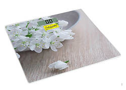 Ваги електронні для підлоги Maestro MR-1819 Весняні Квіти зі скляною платформою для зважування до 150 кг