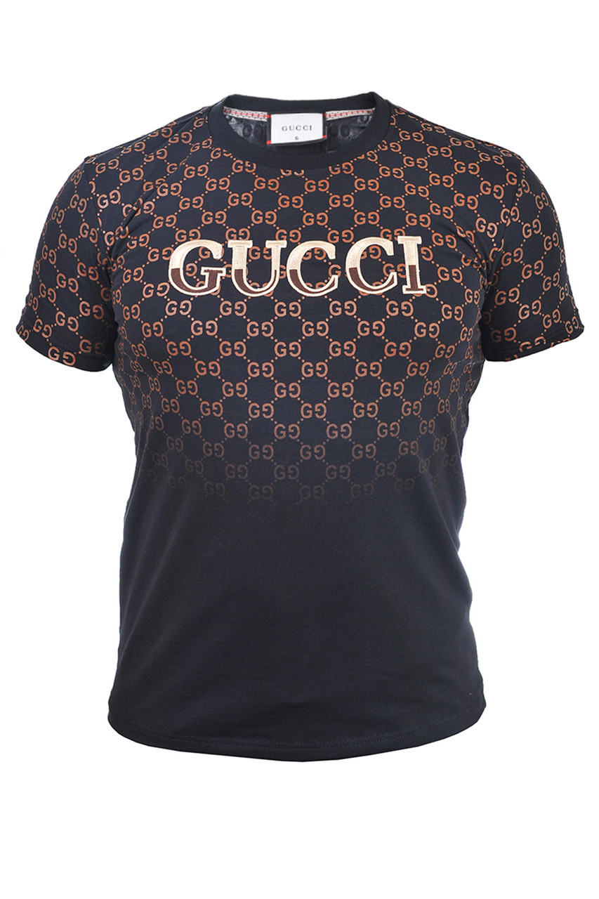 Футболка чоловіча Gucci 25-25Y-09413 темно-синя