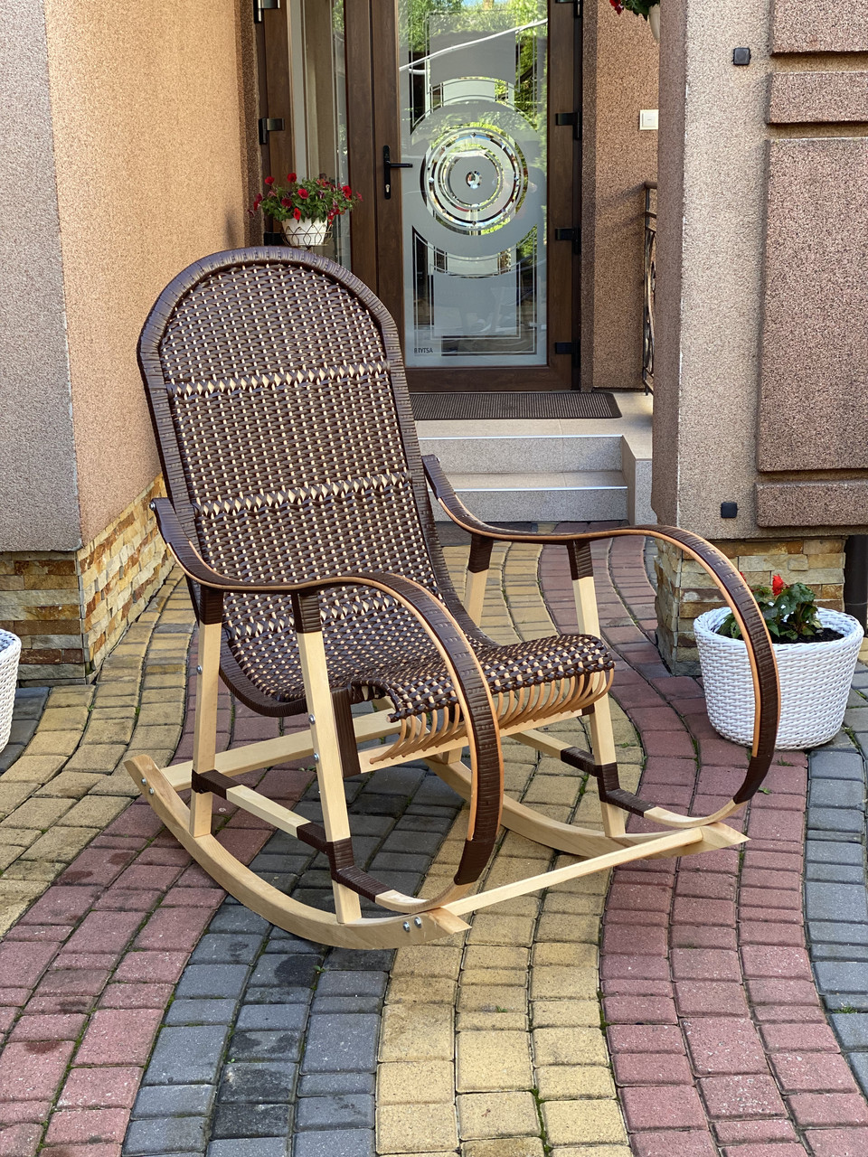 Крісло качалка плетена з лози та ротангу. Арт:99125, фото 1