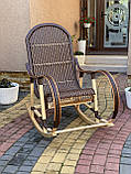 Крісло качалка плетена з лози та ротангу. Арт:99125, фото 5