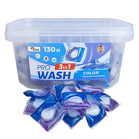 Капсули для прання 3-х компонентні  Pro Wash Color Гірська свіжість