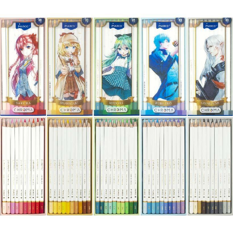 Олівці Marco 2552-50CB 50 кольорів шестигранні, Chroma, Manga set, фото 1