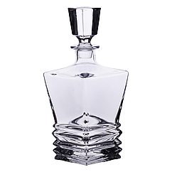 Штоф для віскі 1 літр графін скляний з пробкою під віскі 11×11×28 см Lugi
