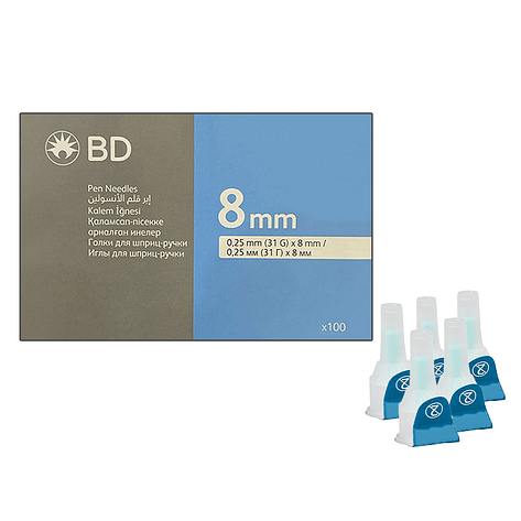 Голки для інсулінових шприців BD Micro-Fine Thin 8 мм (31G x 0,25 мм)/500 штук, фото 1