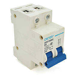Автоматичний вимикач постійного струму 3А, 12-125V, 2P, CHCYZO DZ47-63DC-B3 / Двополюсний вимикач постійного струму