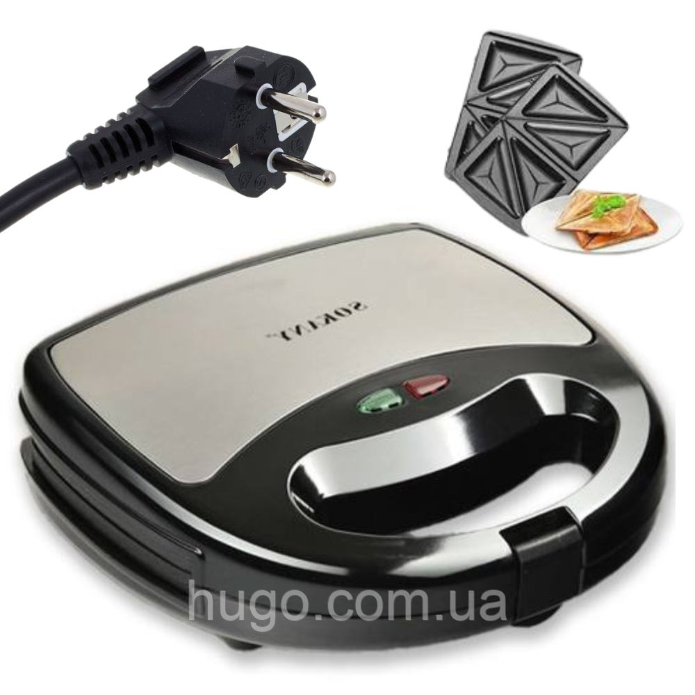 Електричний сендвіч-тостер 3в1 KJ-118S, 750 Вт / Сендвічниця / Тостер мультипе, фото 1