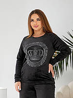 Велюровий костюм жіночий зі стразами