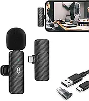 Бездротовий петличний мікрофон для смартфона Type-C Android Lightning iPhone