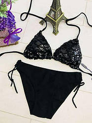 Купальник роздільний жіночий, 2-ка з паєтками, оптом ПАР/4шт (р.36-42) Z.Five