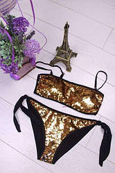 Купальник роздільний жіночий 2-ка паєтки, оптом ПАР/4шт. (р.36-42) Same Game