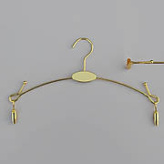 10 шт. Металеві вішалки для нижньої білизни RESTEQ, золотисті з металевими прищіпками 28 см (упаковка)