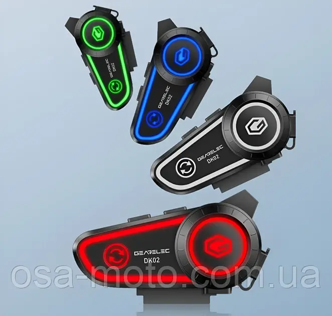 Мотоциклетная Bluetooth-гарнитура Bluetooth 5.3 с RGB подсветкой, фото 1