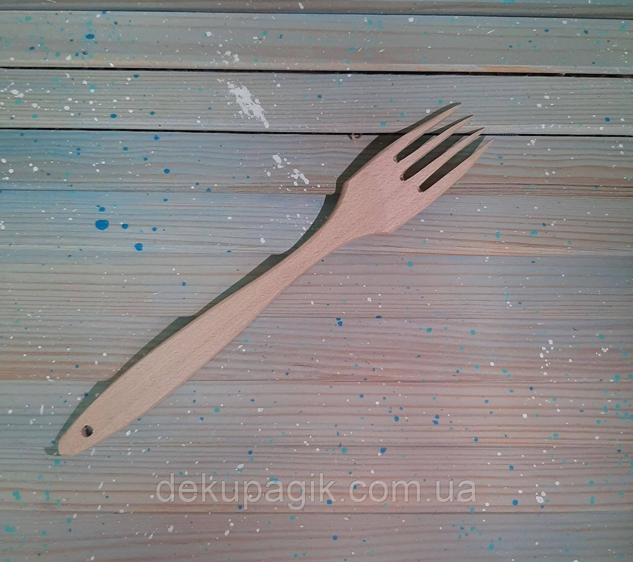 Вилка дерев'яна, 23см, фото 1