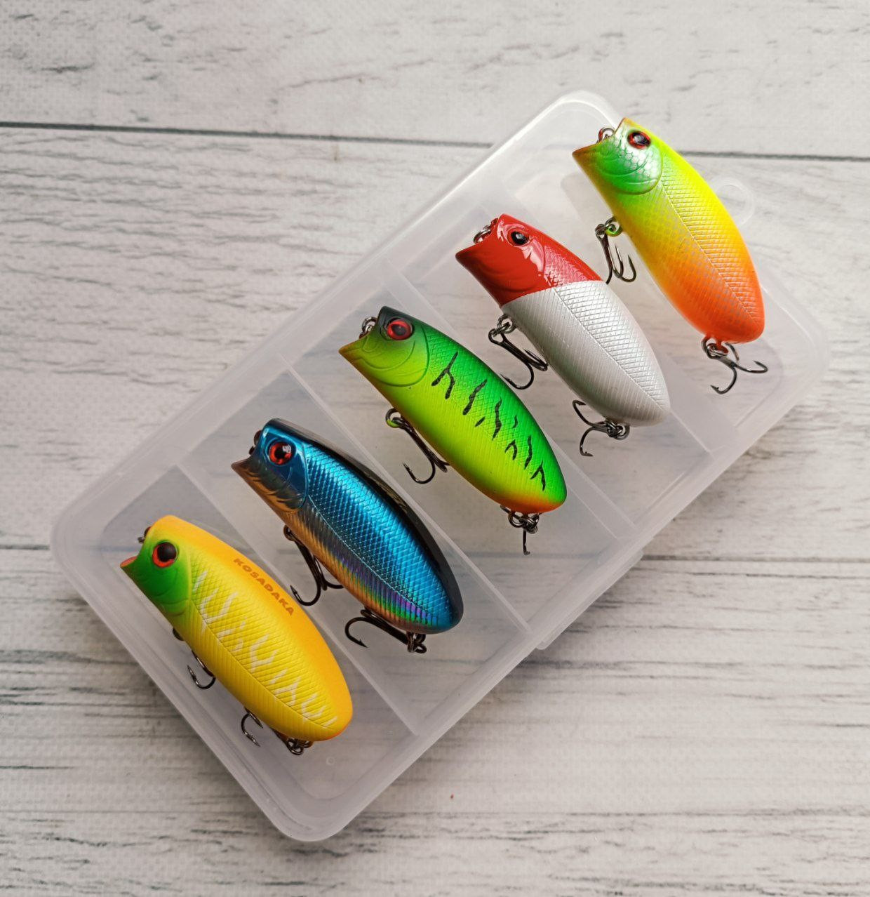 Набір Воблерів попперів Malas 57мм 9гр 5шт в коробці