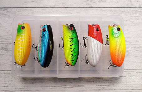 Набір Воблерів попперів Malas 57мм 9гр 5шт в коробці, фото 2