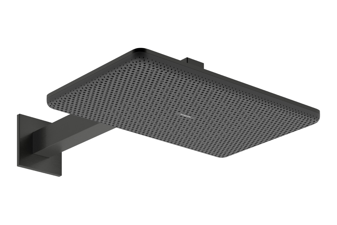 Верхній душ Raindance Alive Q 340/210 2jet EcoSmart з тримачем Brushed Black Chrome (24551340)