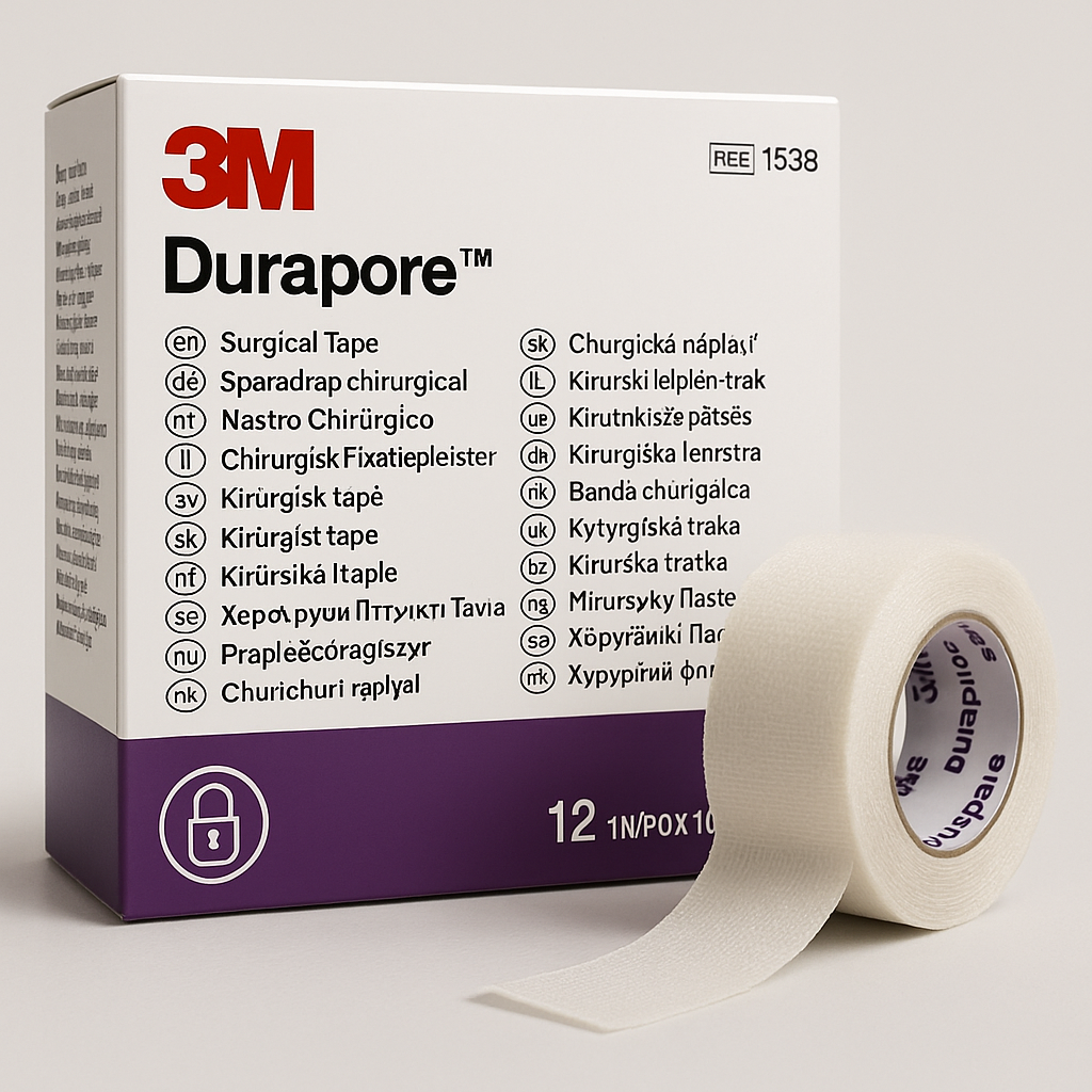 Пластир хірургічний Durapore 2,5 см x 9,1 м – медичний фіксуючий пластир на шовковій основі