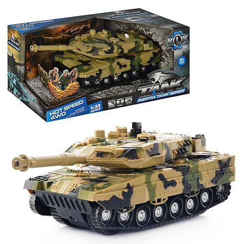 Танк KLX 700-3 A (48шт)інер-й, 1:32,24 (з дулом)-8-9см, зв (стрільби, рухомий), св, в кор-ці, 27,5-1, фото 1