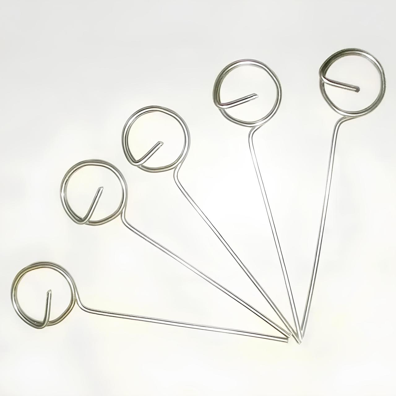 Голки RESTEQ з нержавійки 50 шт, голки для цінників 6 см Ø1.2 мм з кільцем, тримач цінника для продуктів, фото 1