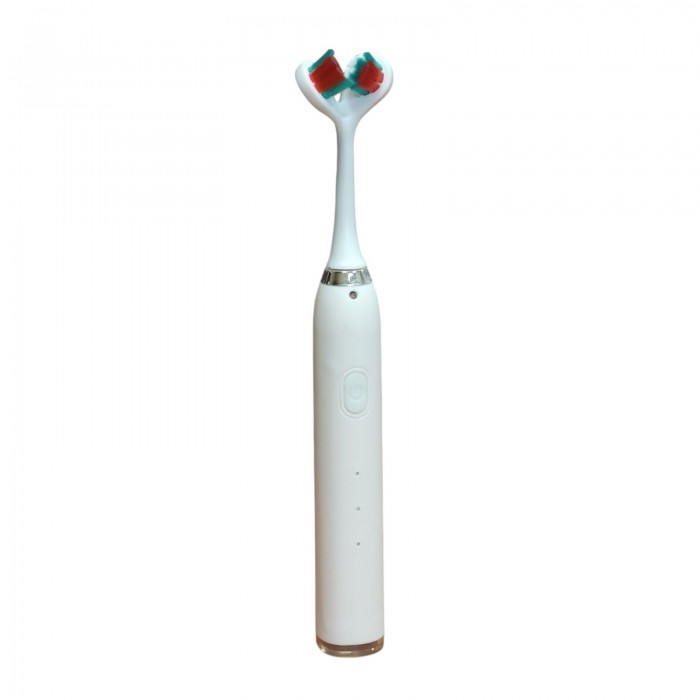 Ультразвукова зубна щітка електрична з подвійною головкою на 3 режими Біла, фото 1