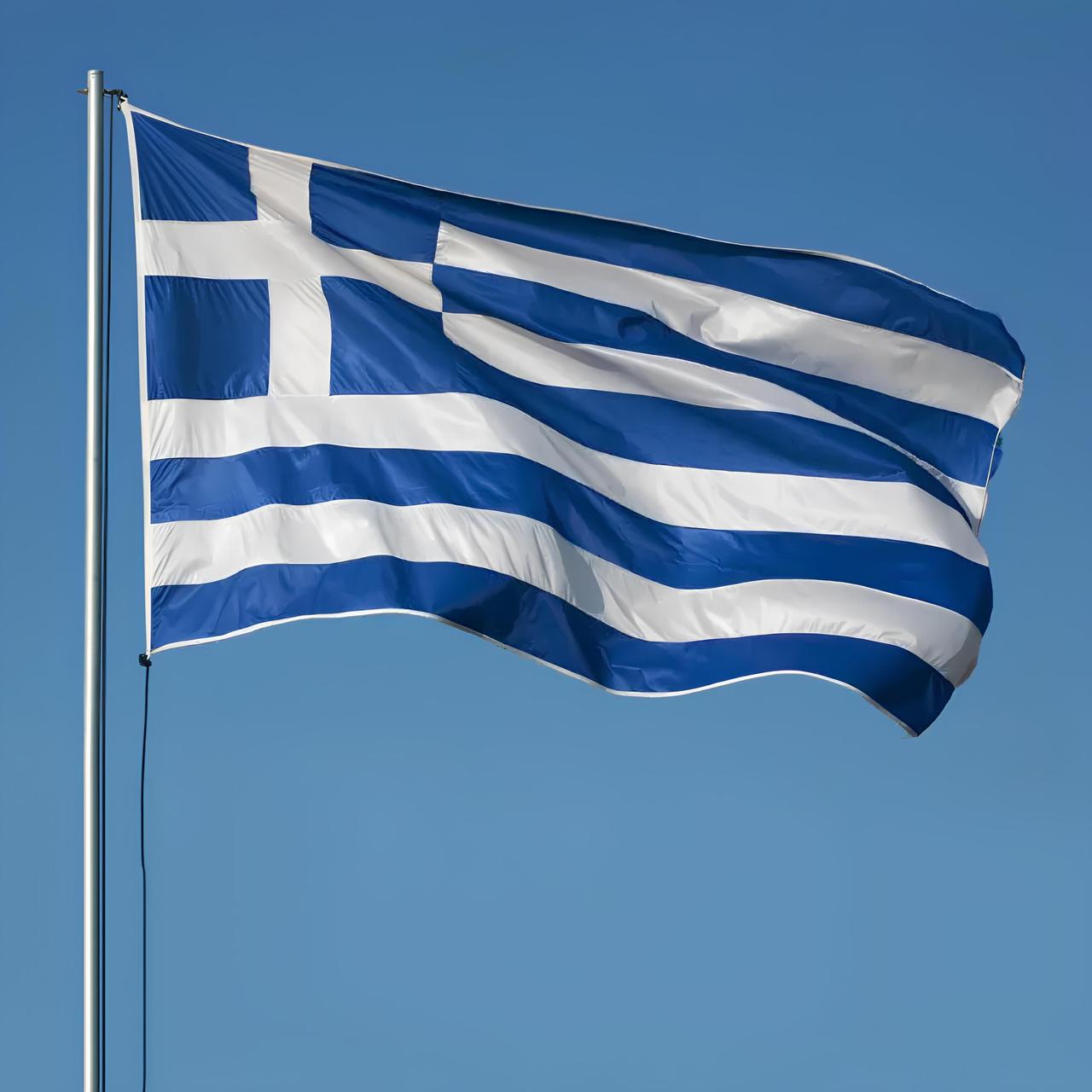 Прапор Греції RESTEQ 150×90 см, грецький прапор з поліестеру, Greek Flag для декору та заходів