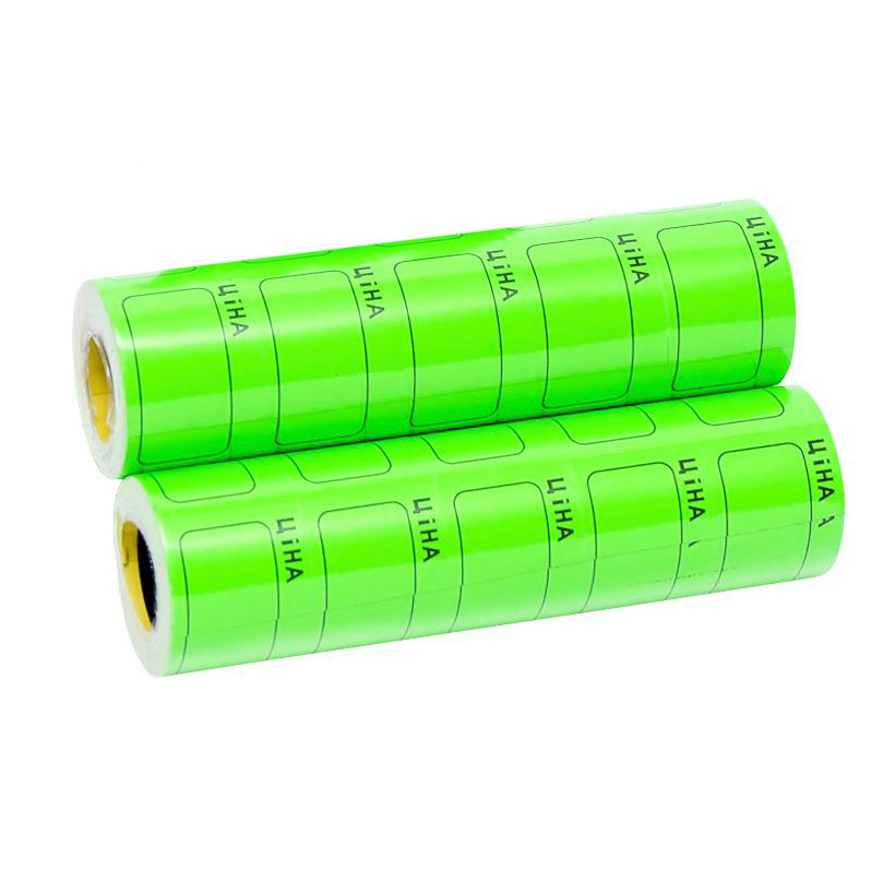 Цінник на товар великий 3,5х5,0 см «Ціна» з рамкою зелений 1000 шт., фото 1