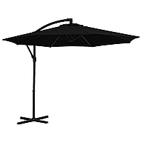 Садова парасоля діаметром 3 м WCG із поліестеру 160G та сталевою рамою регульований кут нахилу + чохол Чорний