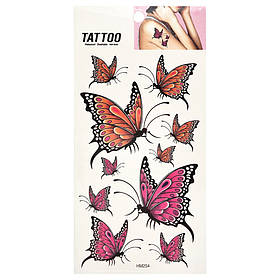 Тимчасове татуювання "Помаранчеві та рожеві метелики Tattoo" Bambi 1020-HM254, Toyman