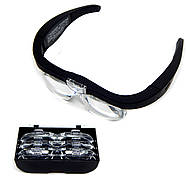 Окуляри-лупа збільшувальні з підсвічуванням LED, 4 лінзи (1.5X–5X), USB зарядкою для пайки та ремонту, фото 4