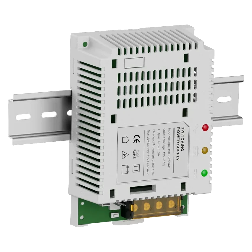 Плата ДБЖ Kraft PSU-1208LED(BOARD) с креплением на DIN-рейку