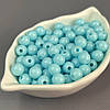(20 гр) Пластикові гладкі намистини 8 мм - аква, фото 2