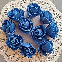 Троянди з латексу сині D — 3.5 см, H — 1.5 см. 10 шт.