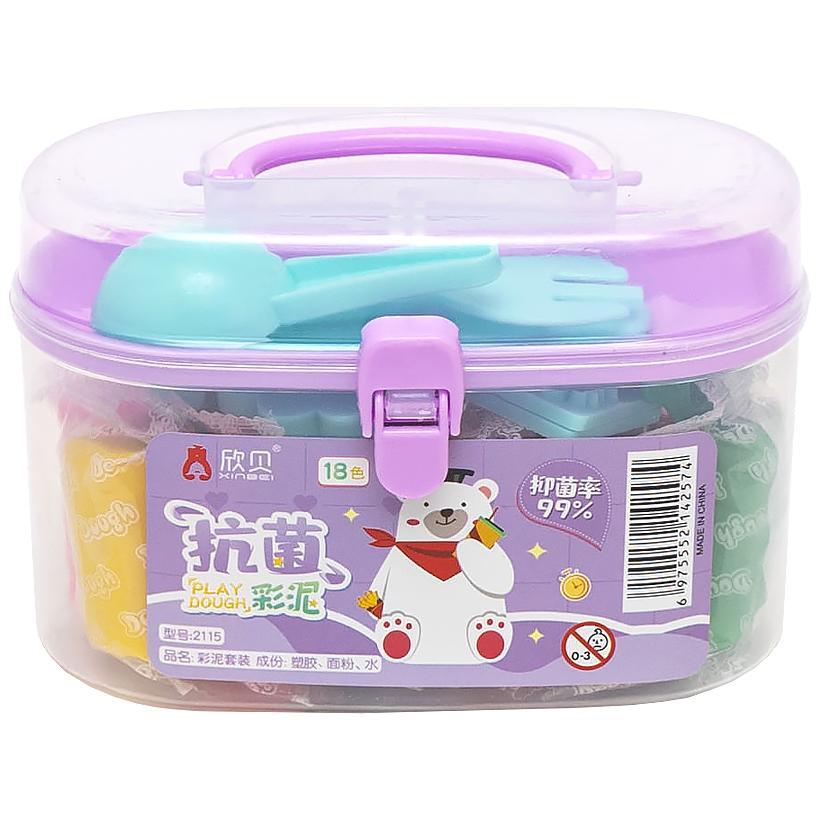 Повітряний пластилін 18 кольорів у відрі 7*14*9см, фіолетовий