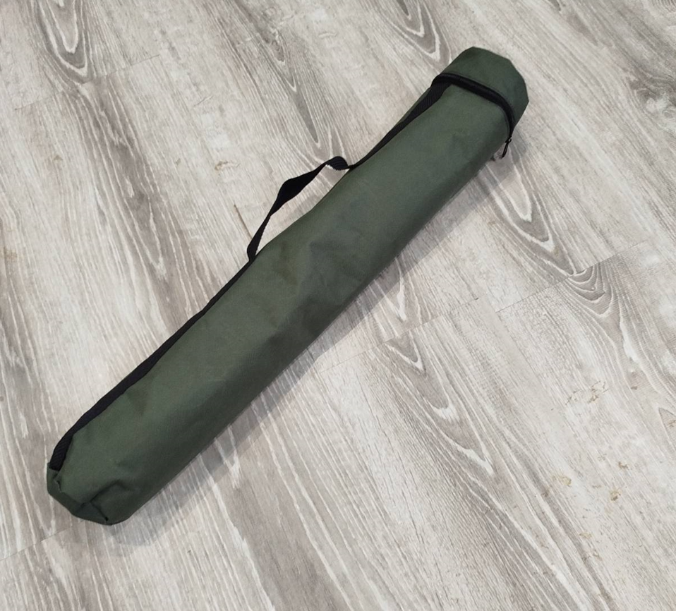 Чохол темно зелений для шампурів 750 мм довжиною з ручкою і блискавкою по колу, фото 1