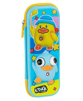 Пенал шкільний з об'ємною 3D-фігуркою «Качечка» синій