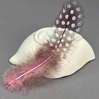 Пір'я курячі для рукоділля  5-10 см, ∼50шт - рожевий