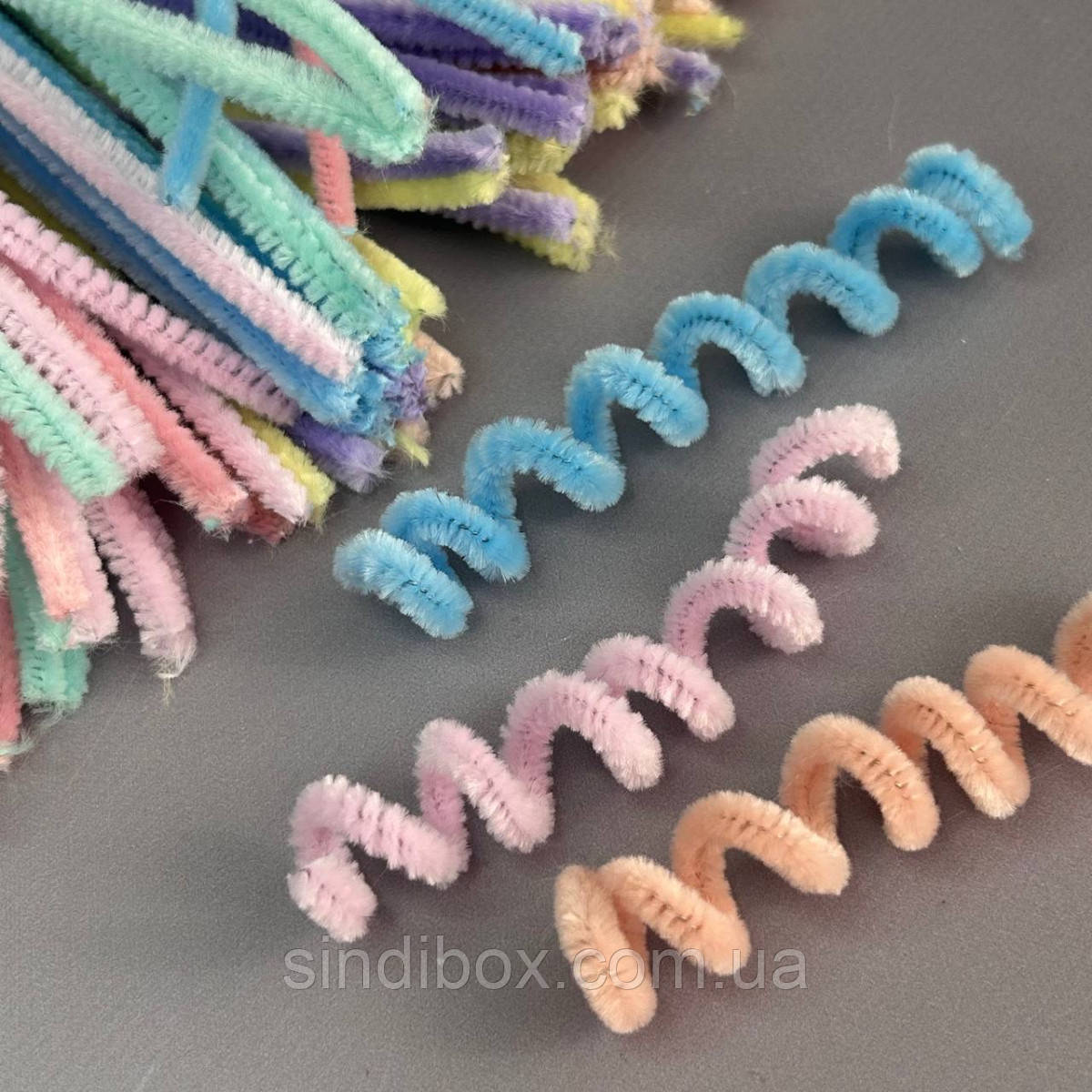 Пухнастий дріт (синель) 30 см - пастель мікс, фото 1