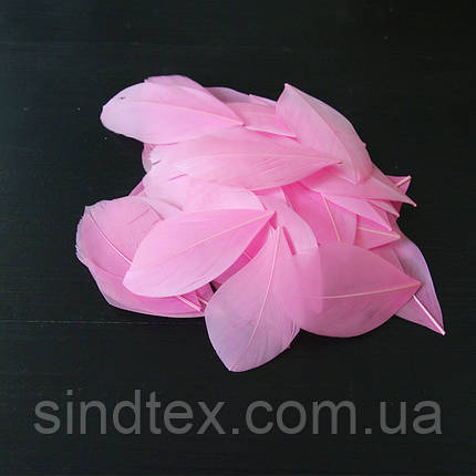 Пір'я гусячі для рукоділля  5-7 см, ∼50шт - рожевий, фото 2