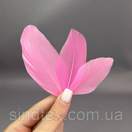 Пір'я гусячі для рукоділля  5-7 см, ∼50шт - рожевий, фото 3