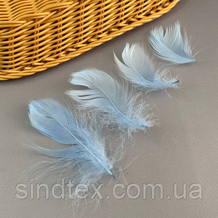 Пір'я гусячі для рукоділля 9-13 см, ∼95шт - блакитний, фото 2