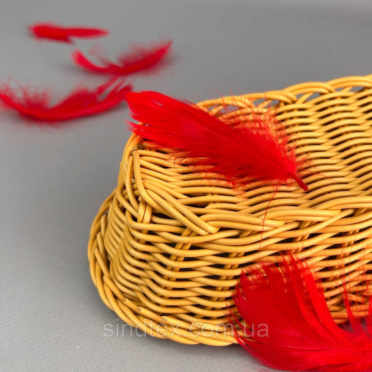 Пір'я гусячі для рукоділля 9-13 см, ∼95шт - червоний